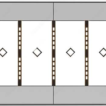 现代蜂窝大板吊顶3D模型下载